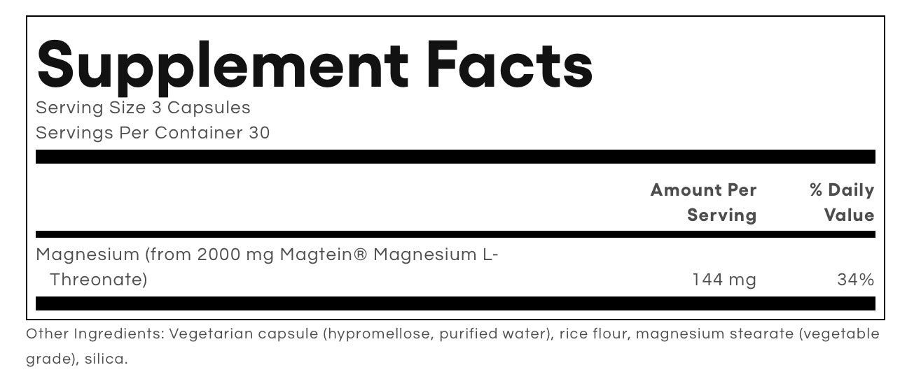Magnesium L-Threonate by Natural Factors 90 capsules