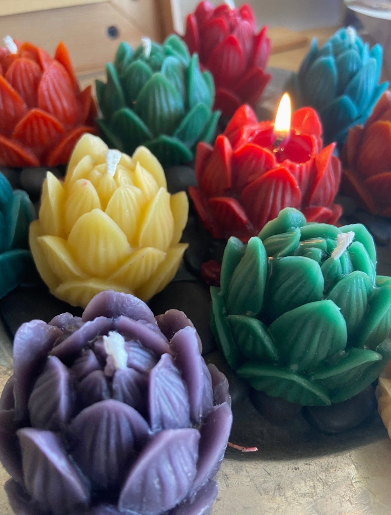 Lotus Beeswax Candles by Live Light Beeswax