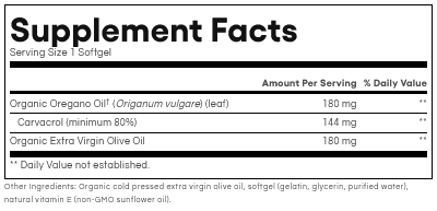 Oil of Oregano (180 mg) by Natural Factors 30 softgels