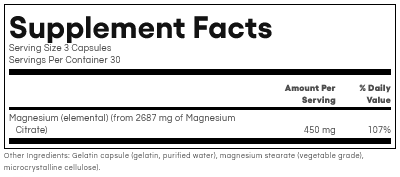 Magnesium Citrate (150 mg) by Natural Factors 90 capsules
