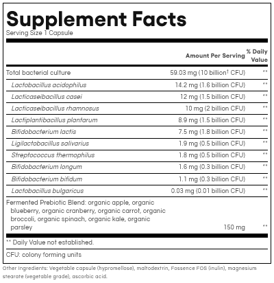 Whole Food Synbiotic Pre+Probiotic (10 Billion) by Natural Factors 60 capsules