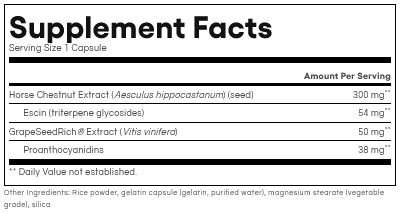 Horse Chestnut w/ GrapeSeedRich® (350 mg) by Natural Factors 60 capsules