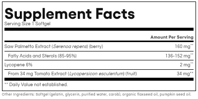 Saw Palmetto Extract (160mg) w/ Lycopene (2mg) by Natural Factors 60 softgels