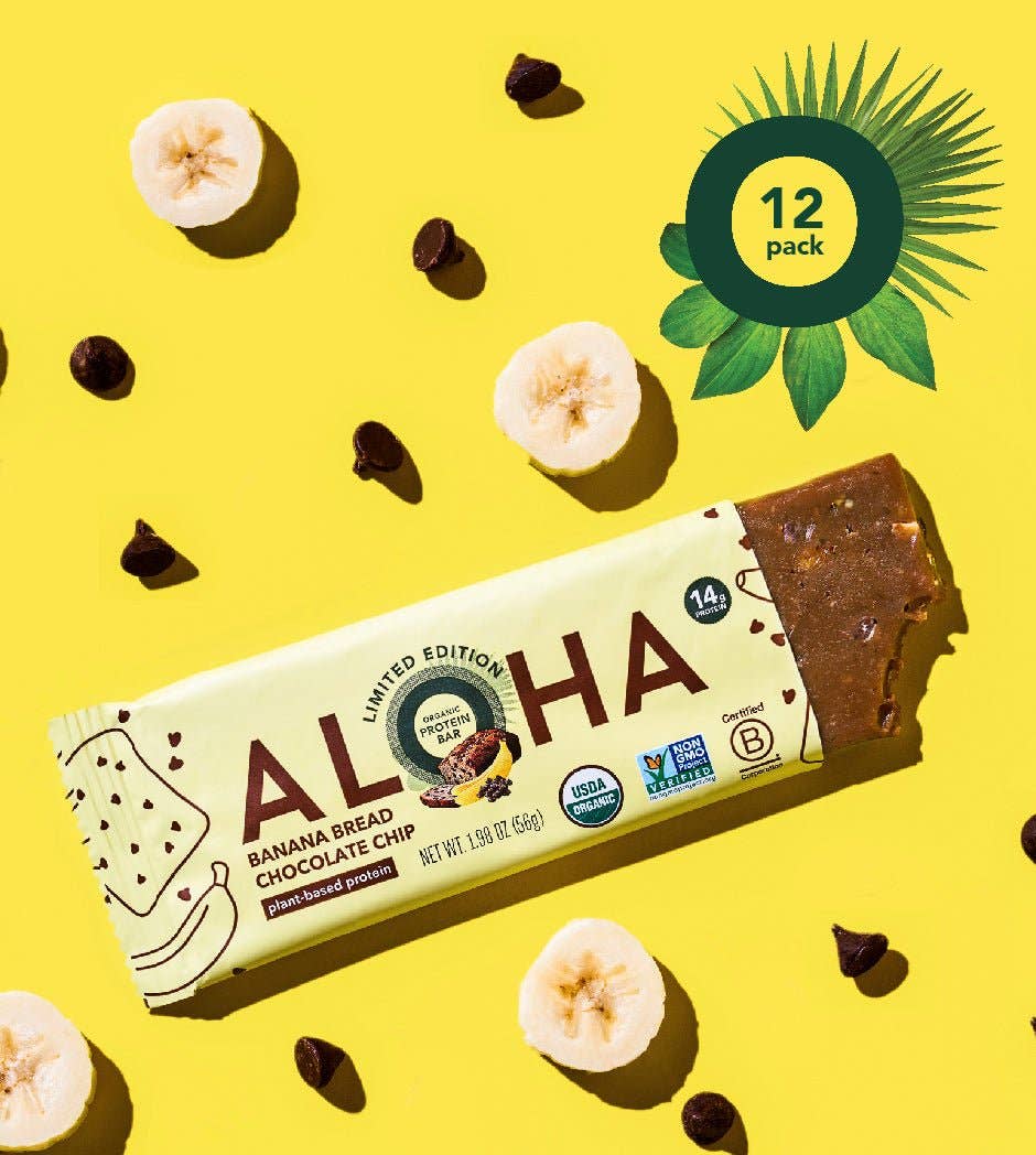 Banana Bread Chocolate Chip Protein Bar by Aloha 1.98oz
