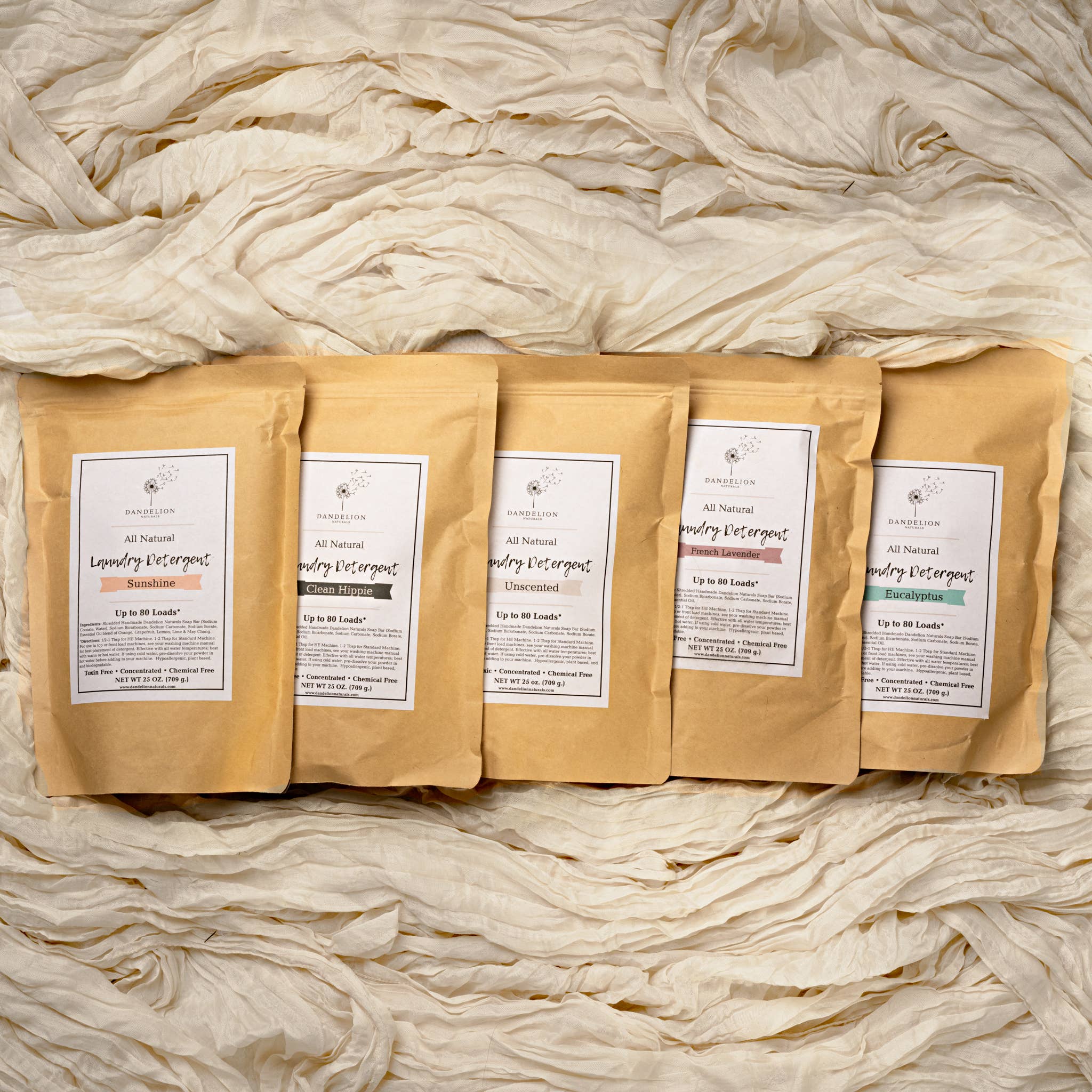 Unscented Laundry Soap | Laundry Detergent Powder by Dandelion Naturals 25oz