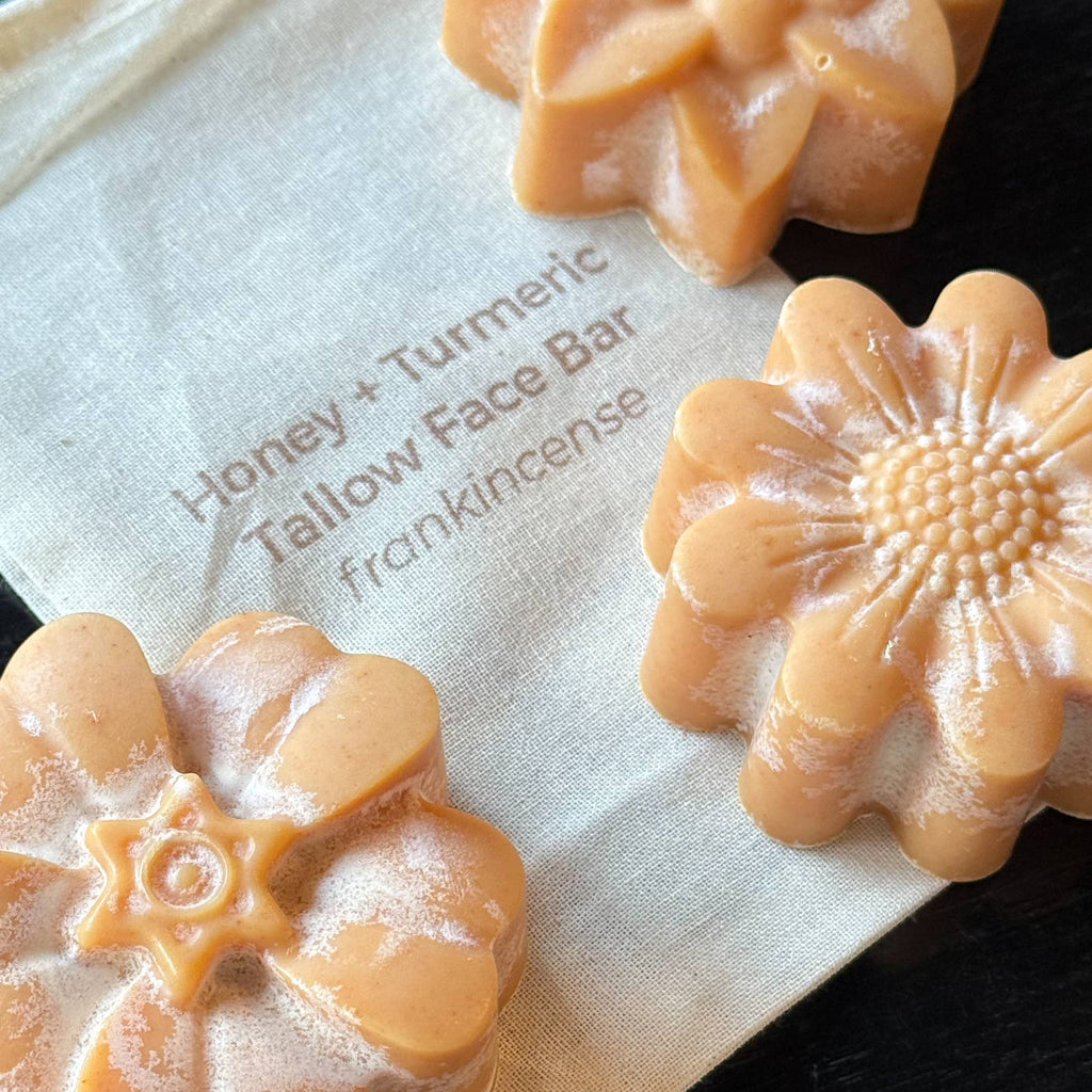 Honey Turmeric Tallow Face Bar Soap with Frankincense by Dandelion Naturals ~2.5oz