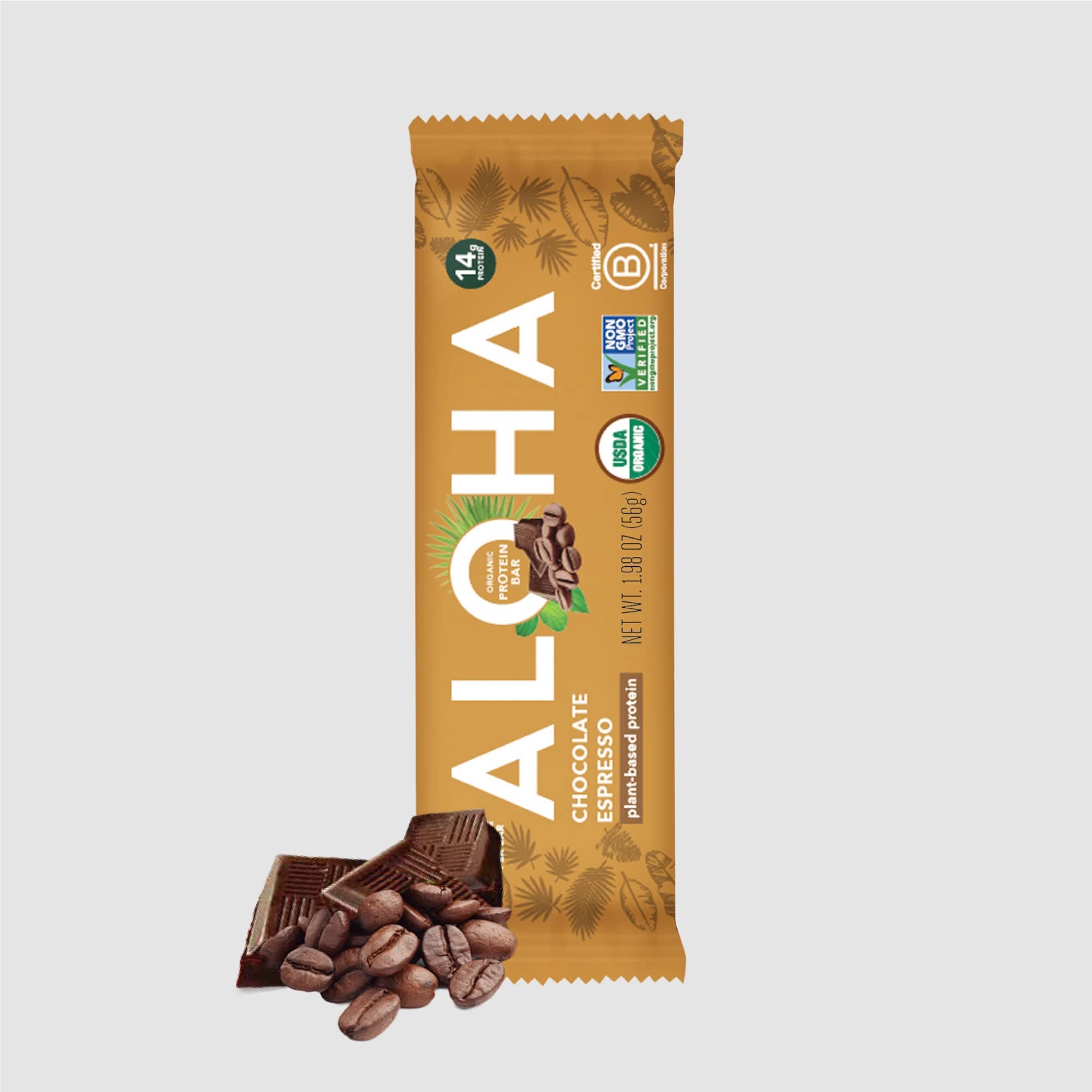 Chocolate Espresso Protein + Caffeine Bar by Aloha 1.98oz