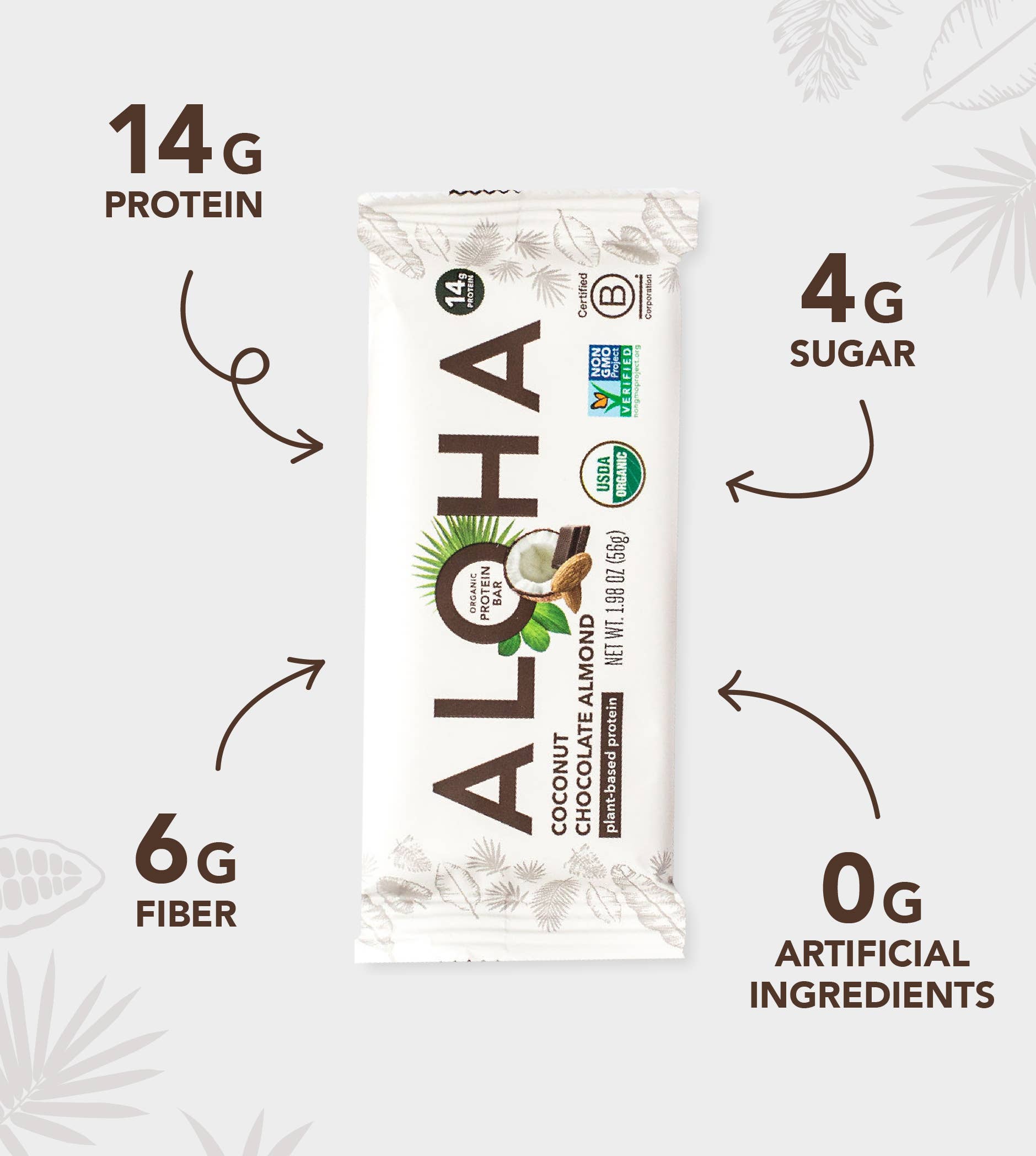 Coconut Chocolate Almond Protein Bar by Aloha 1.98oz