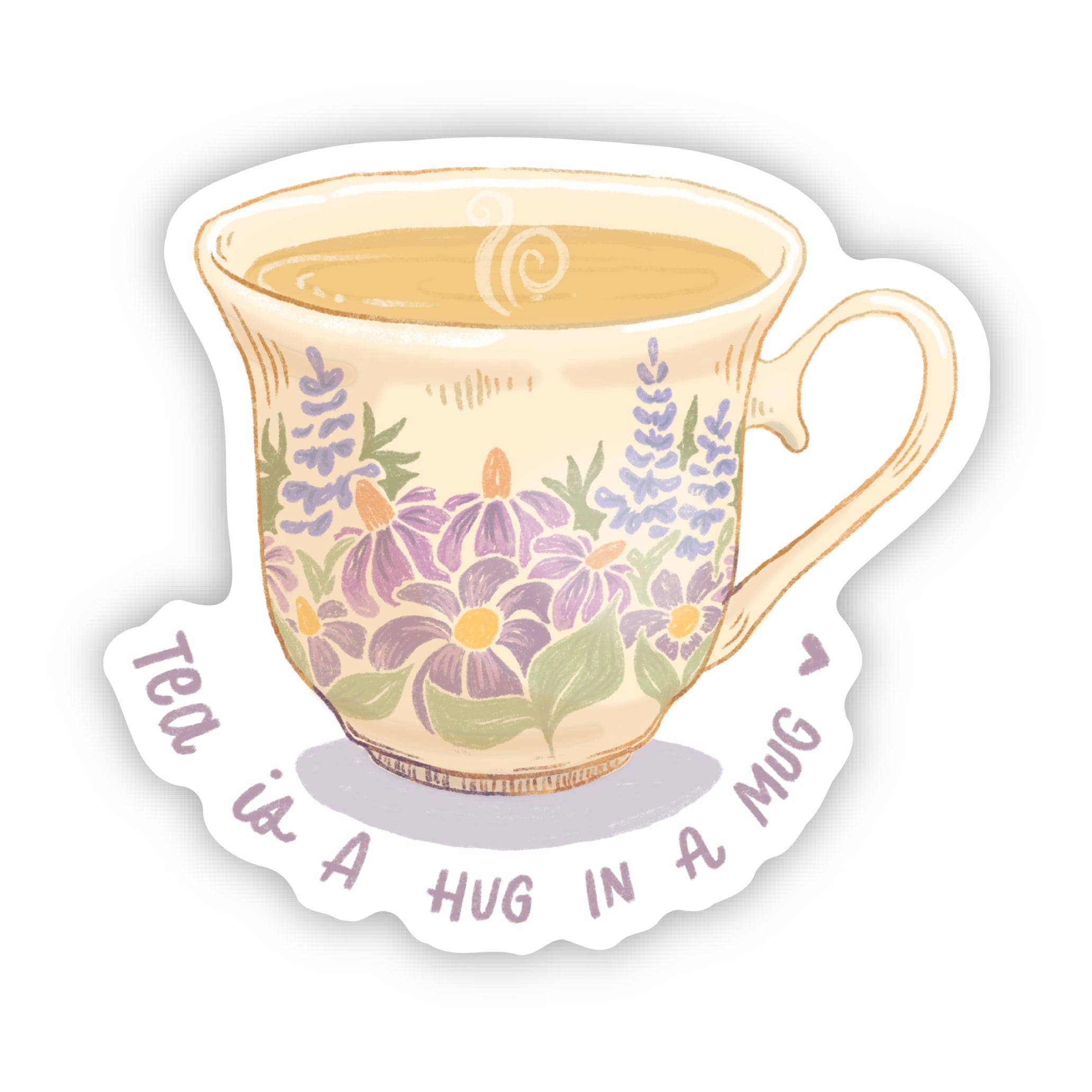 "Tea is a hug in a mug" Sticker by Big Moods