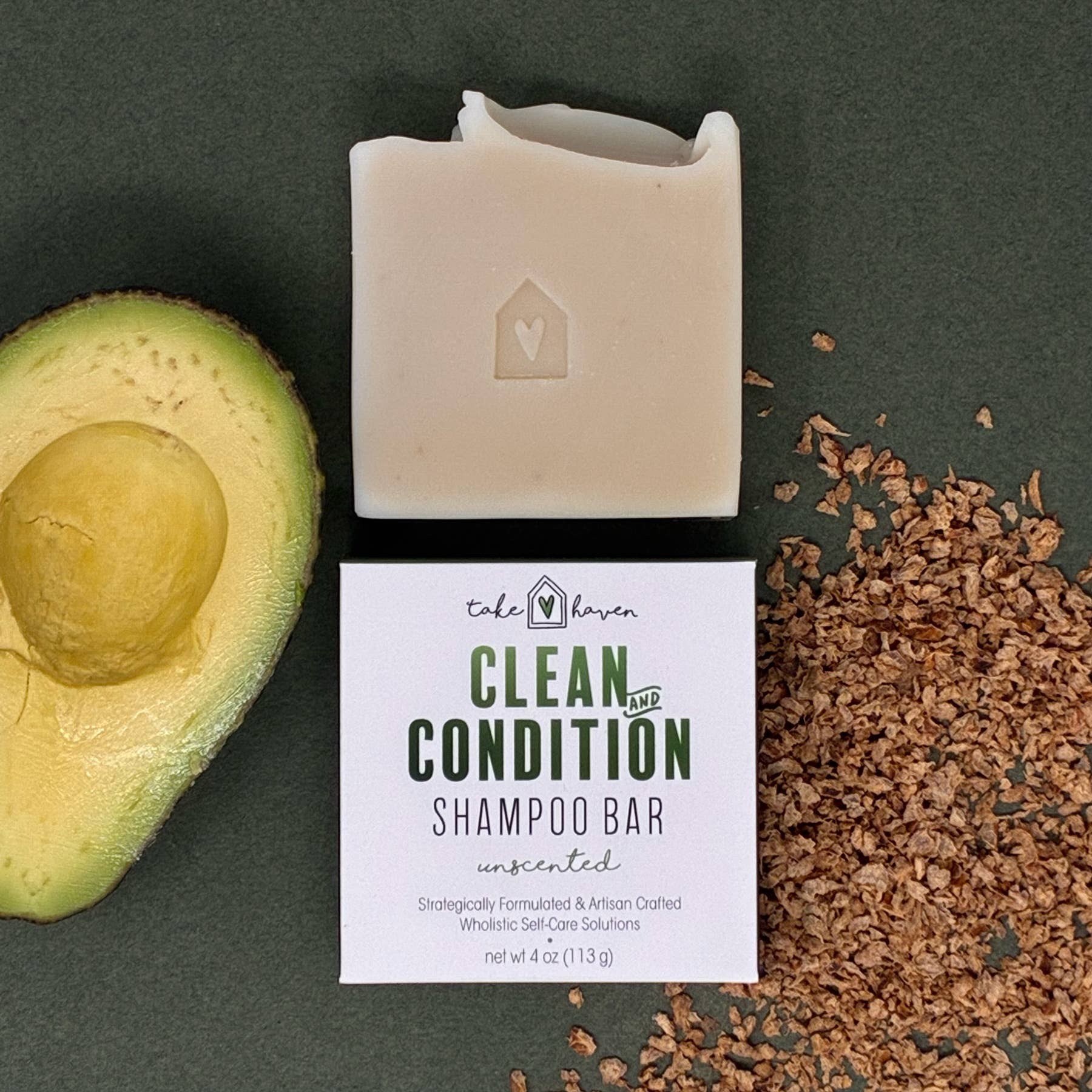 Herbal Shampoo Bar: Clean & Condition Unscented by Take Haven 4.0 oz