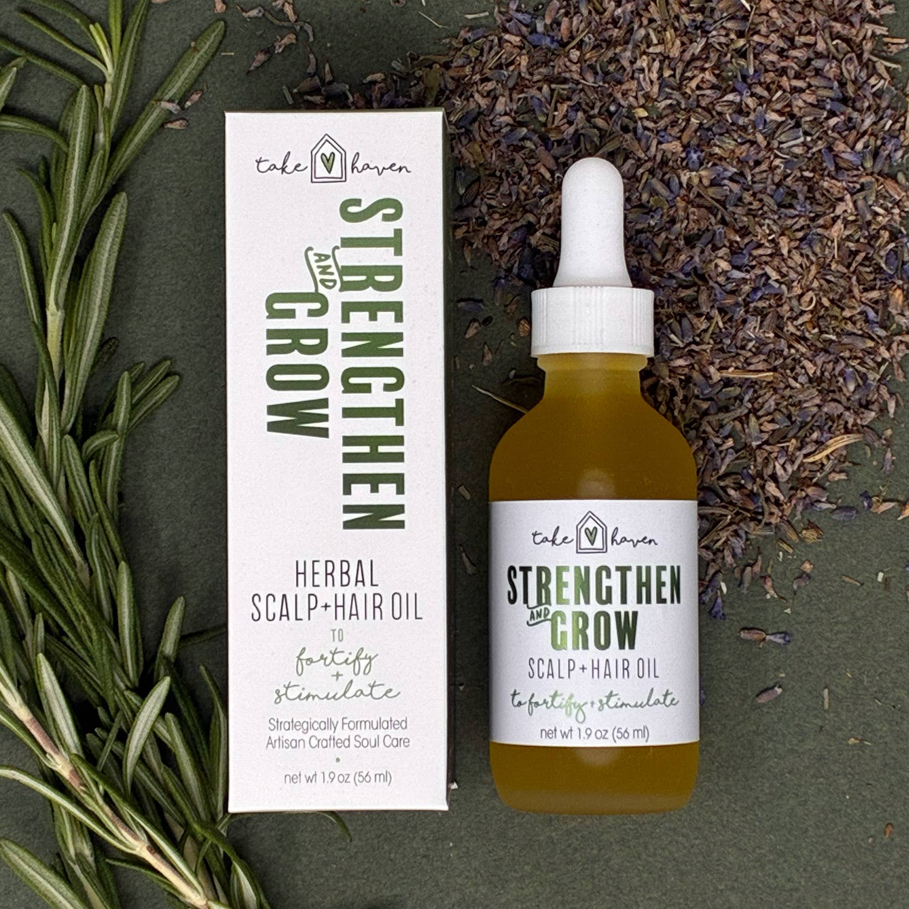Herbal Hair Oil: Strengthen & Grow by Take Haven 1.9 oz