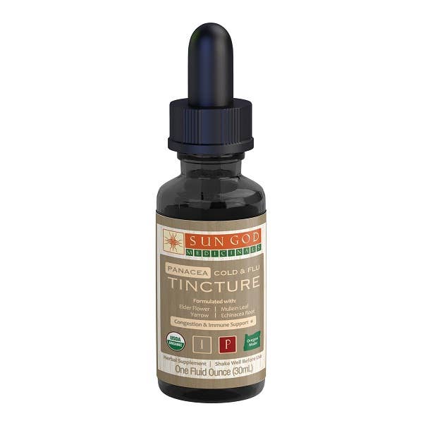 Organic Panacea Cold Season Tincture by Sun God Medicinals 1oz