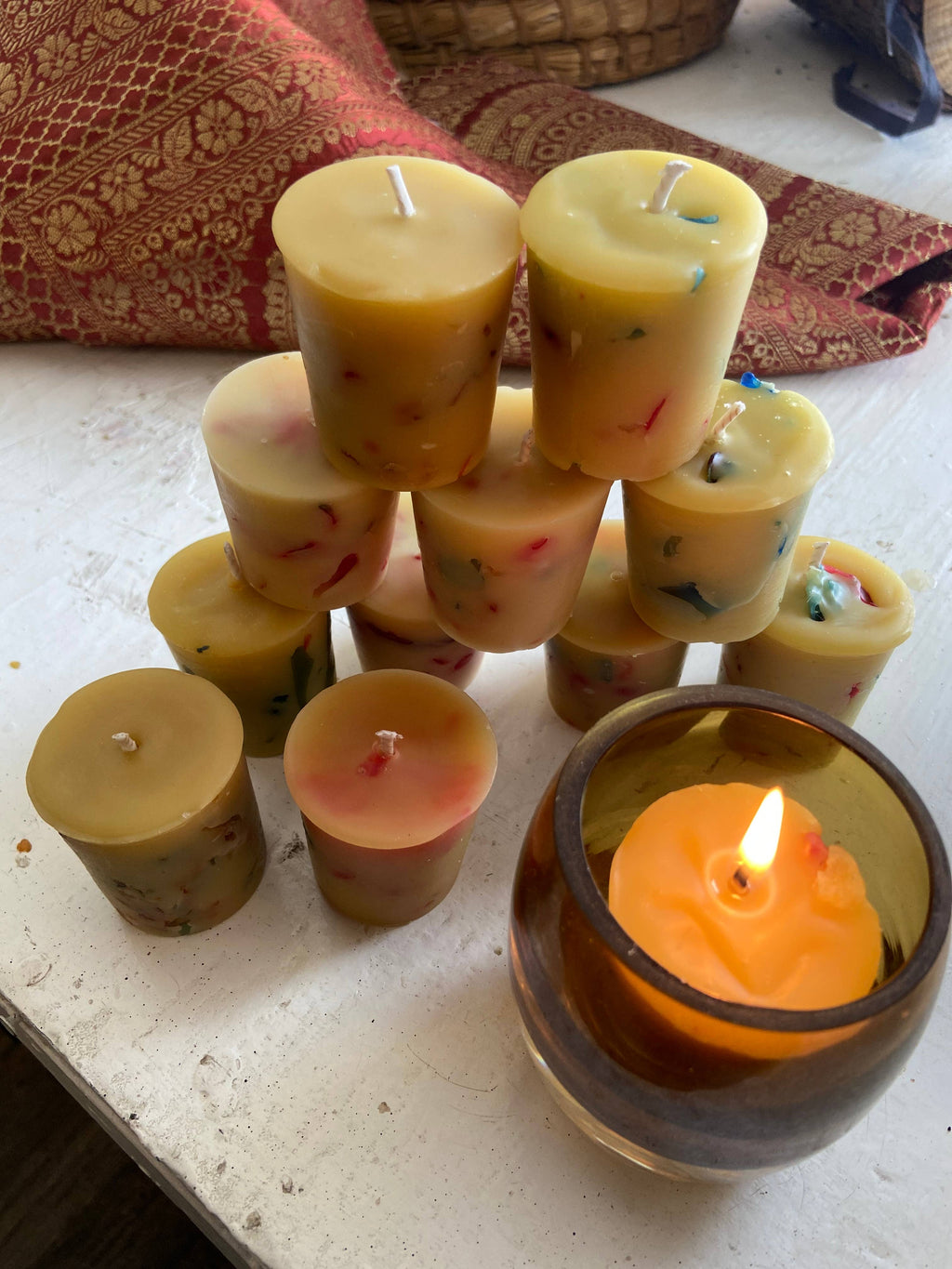 Rainbow Beeswax Votives! by Live Light Beeswax 1ct