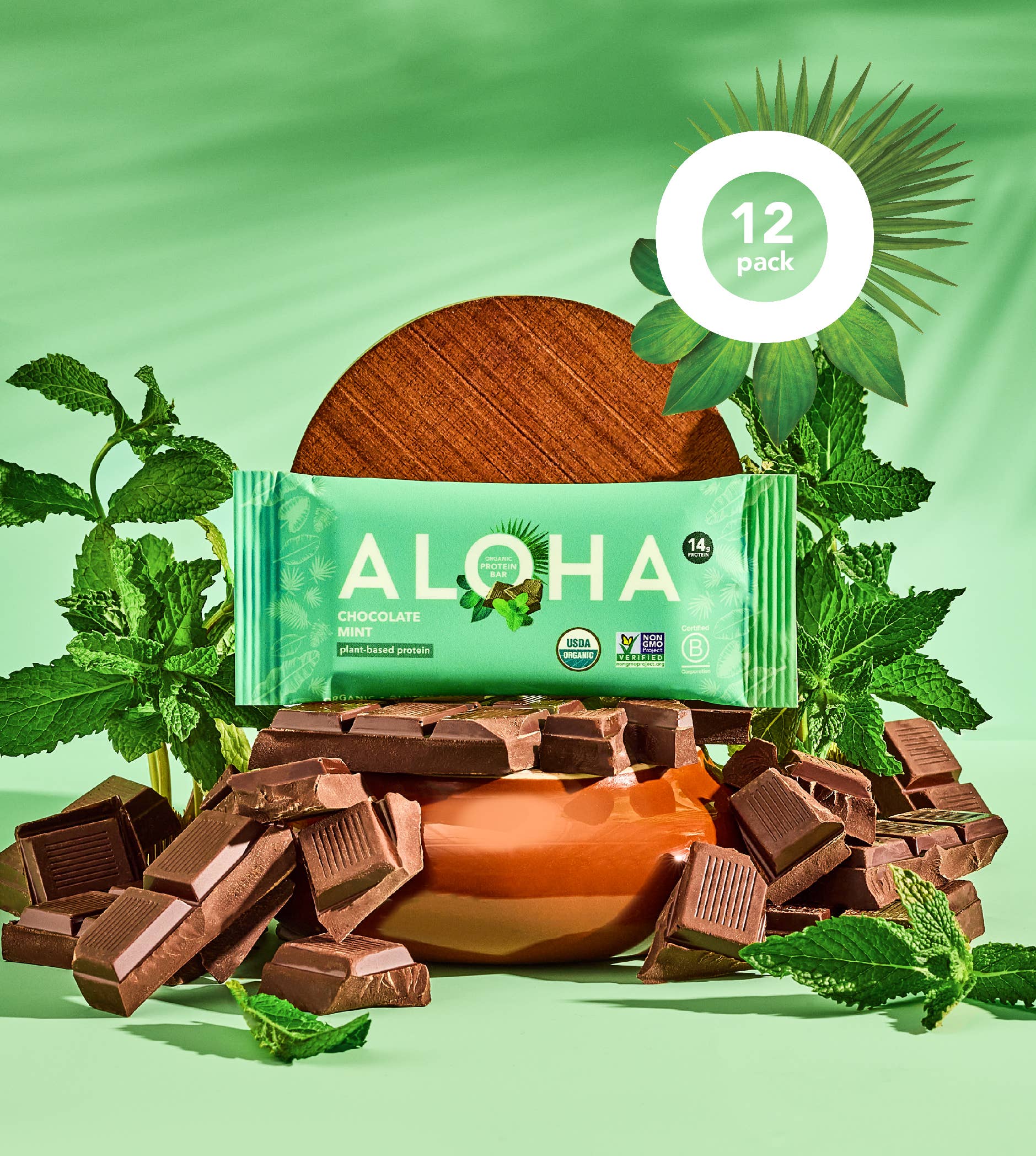 Chocolate Mint Protein Bar by Aloha 1.98oz