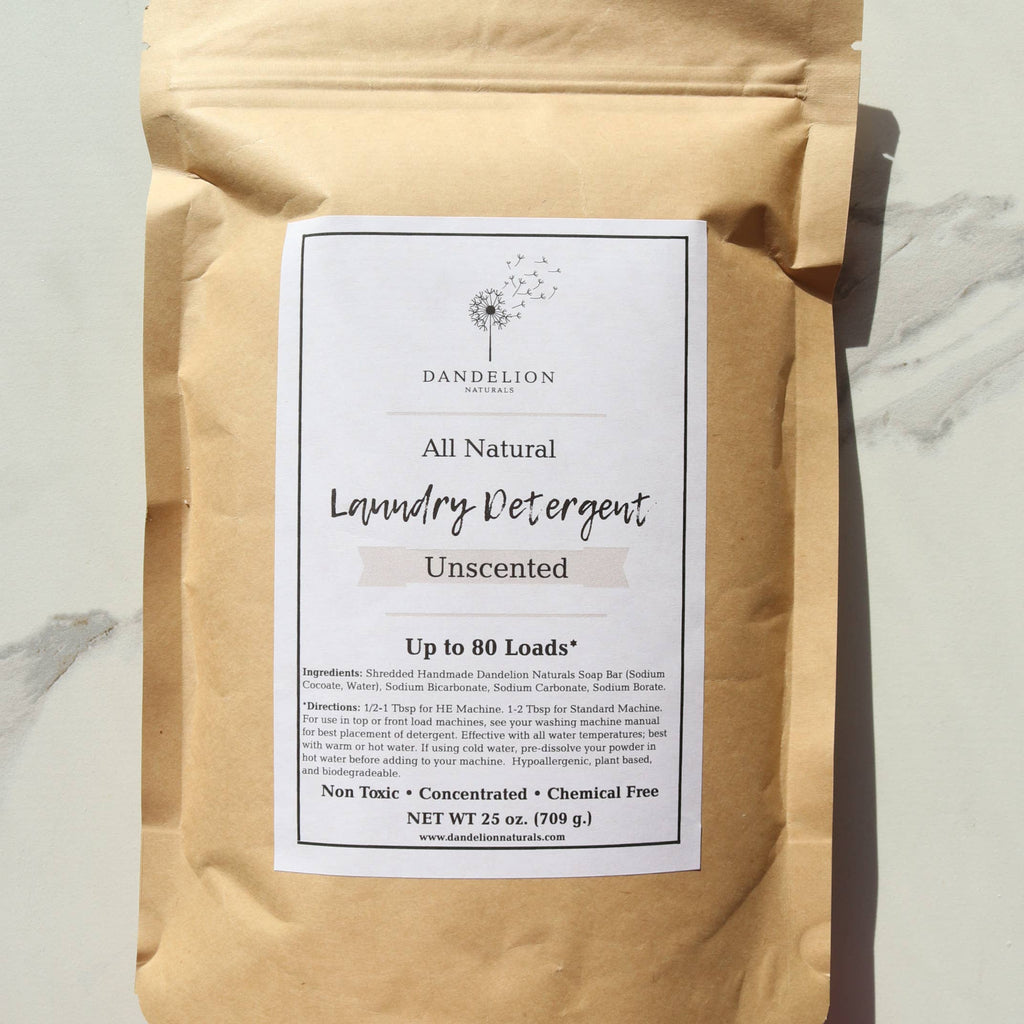 Unscented Laundry Soap | Laundry Detergent Powder by Dandelion Naturals 25oz