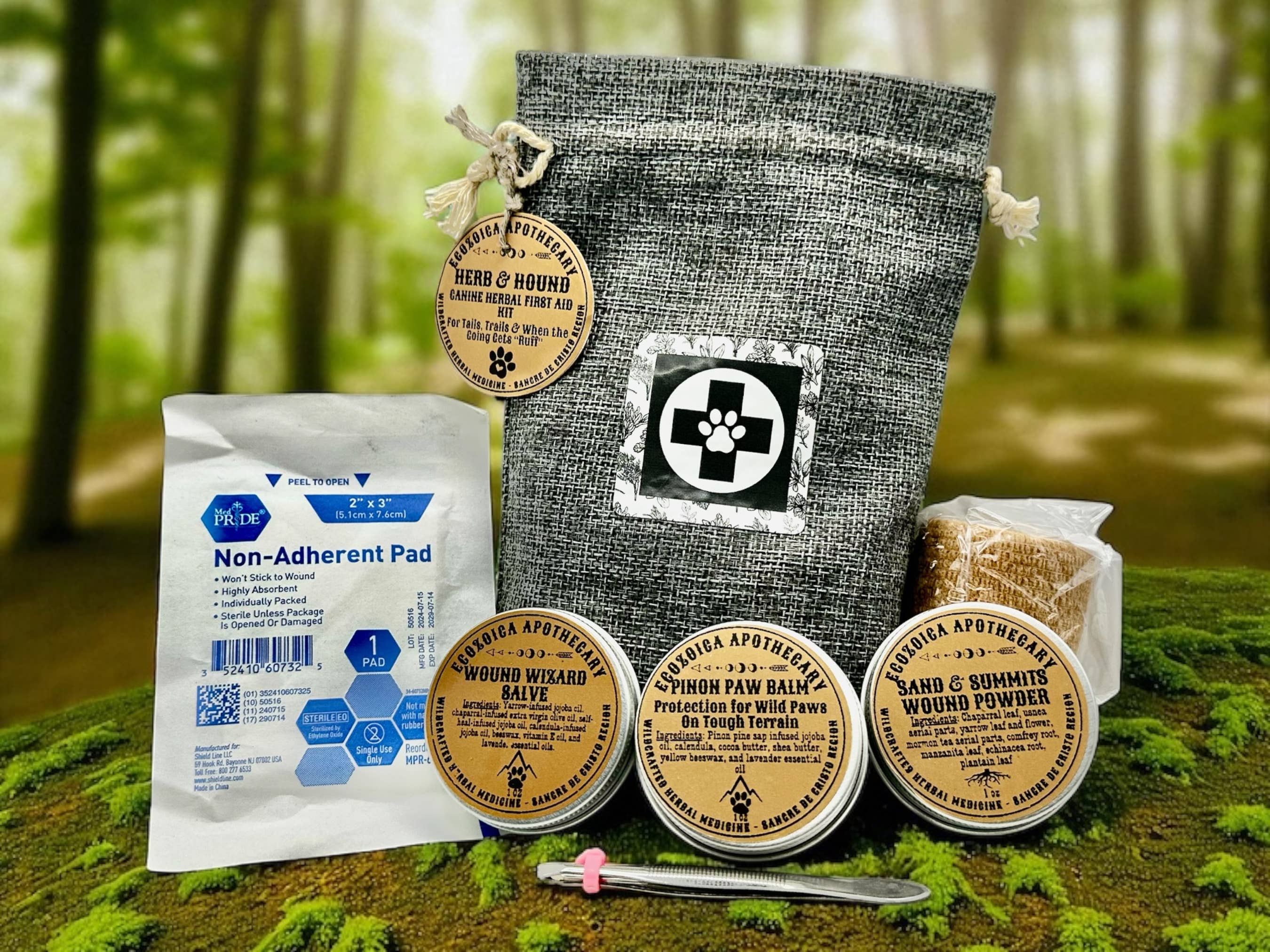 Herb & Hound First Aid Kit for Dogs by Ecozoica Apothecary, 1 kit, lots of benefits