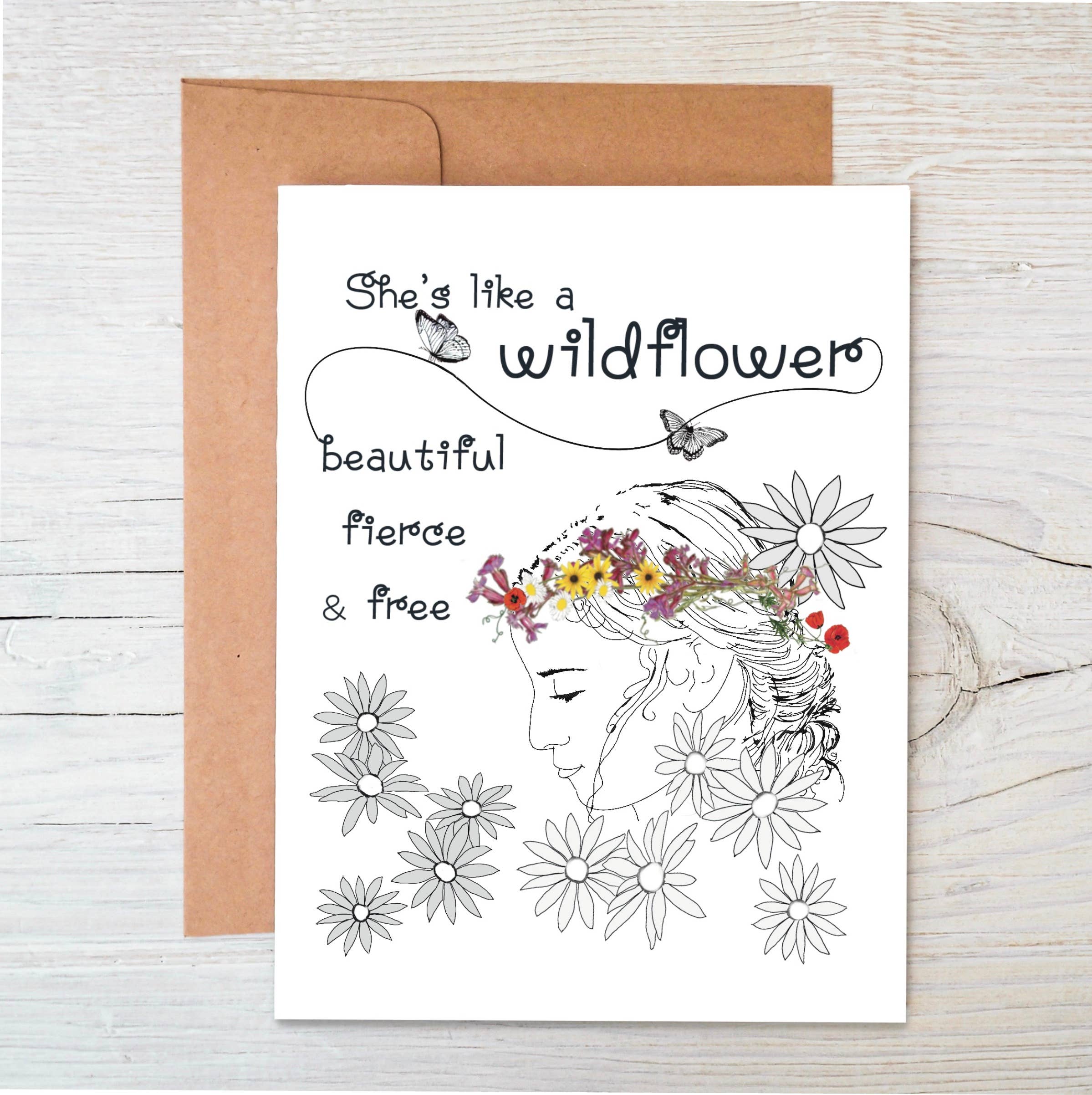 Plantable Wildflower Seed Card: "She's Like a Wildflower" by The Raven's Edge Studio 1 card