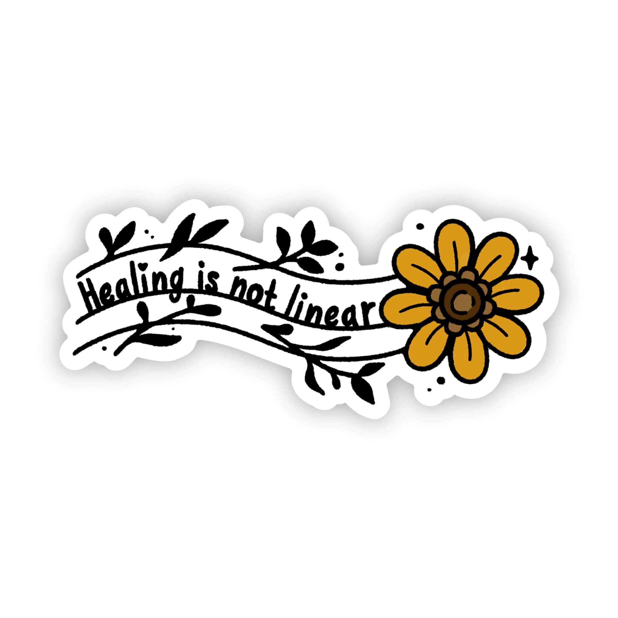 "Healing is not linear" sticker by Big Moods