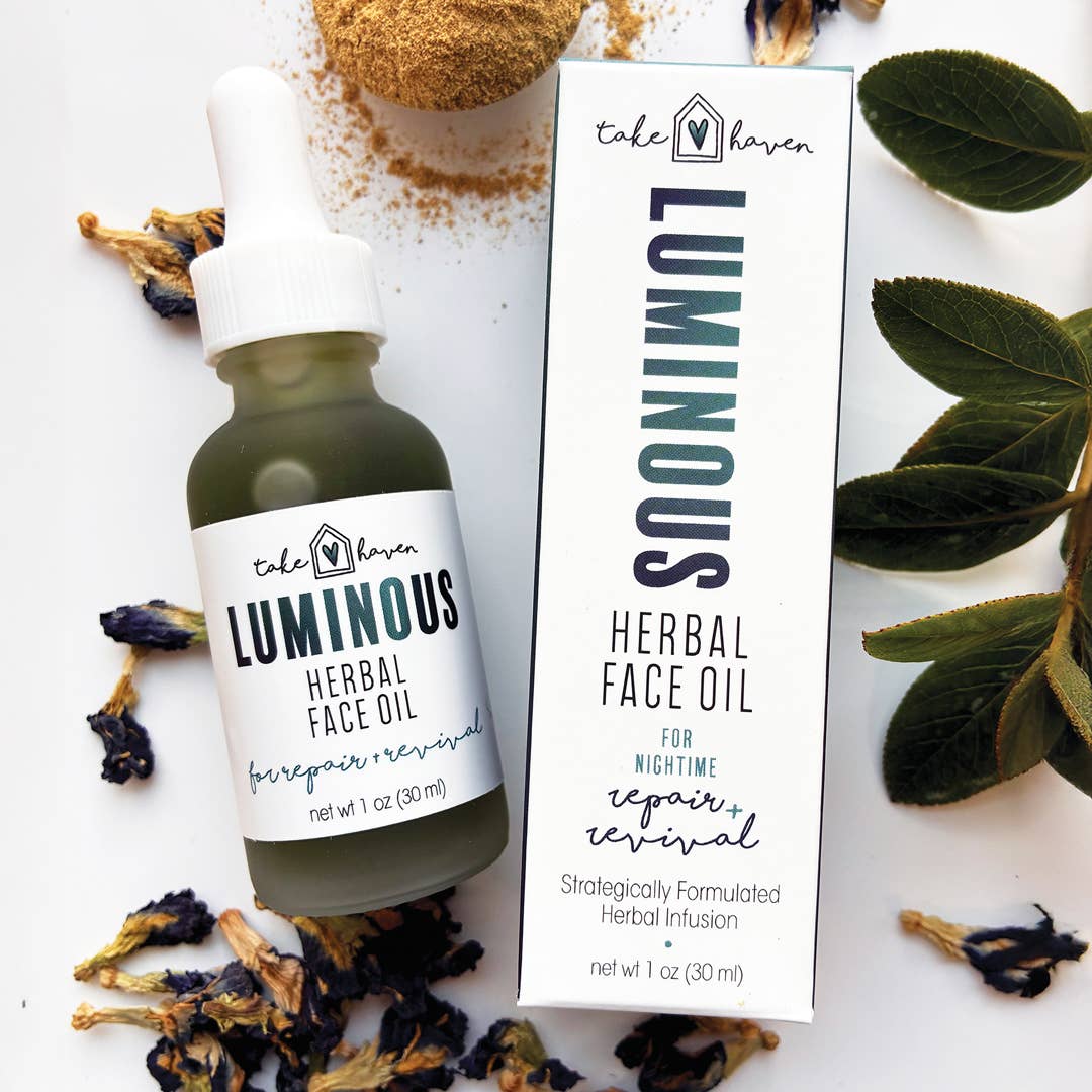 Face Oil: Luminous Herbal Evening Oil to Revive & Restore by Take Haven 1 oz