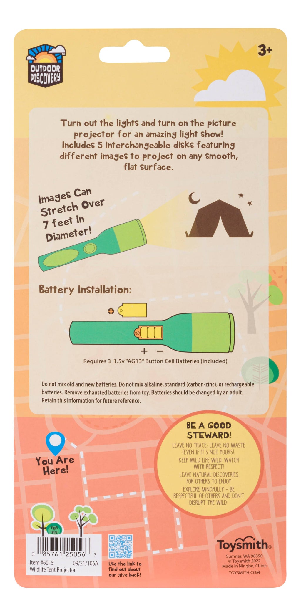 Outdoor Discovery Wildlife Tent Projector, Includes 5 Slides by Toysmith