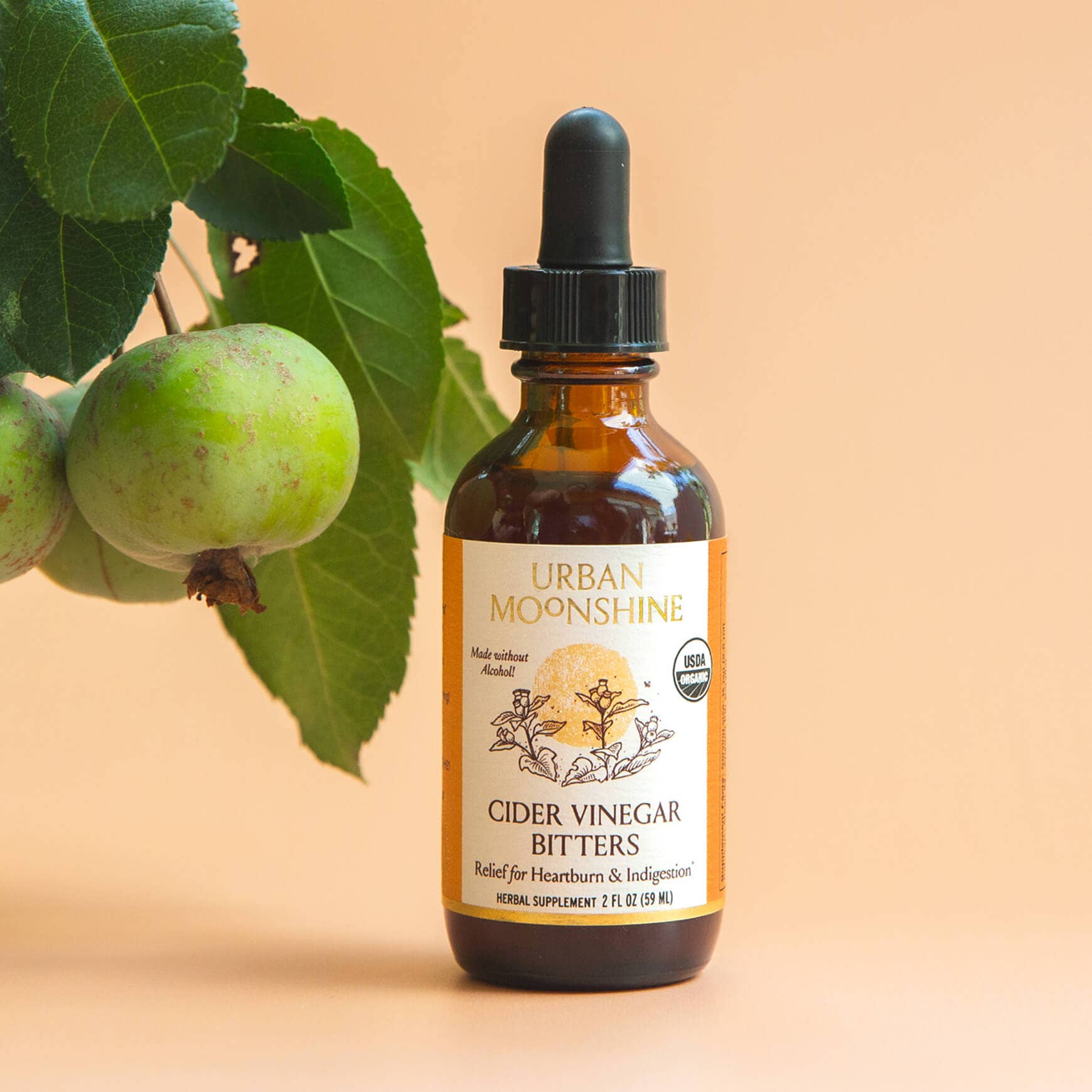 Cider Vinegar Digestive Bitters (Alcohol-free) by Urban Moonshine 2 fl oz