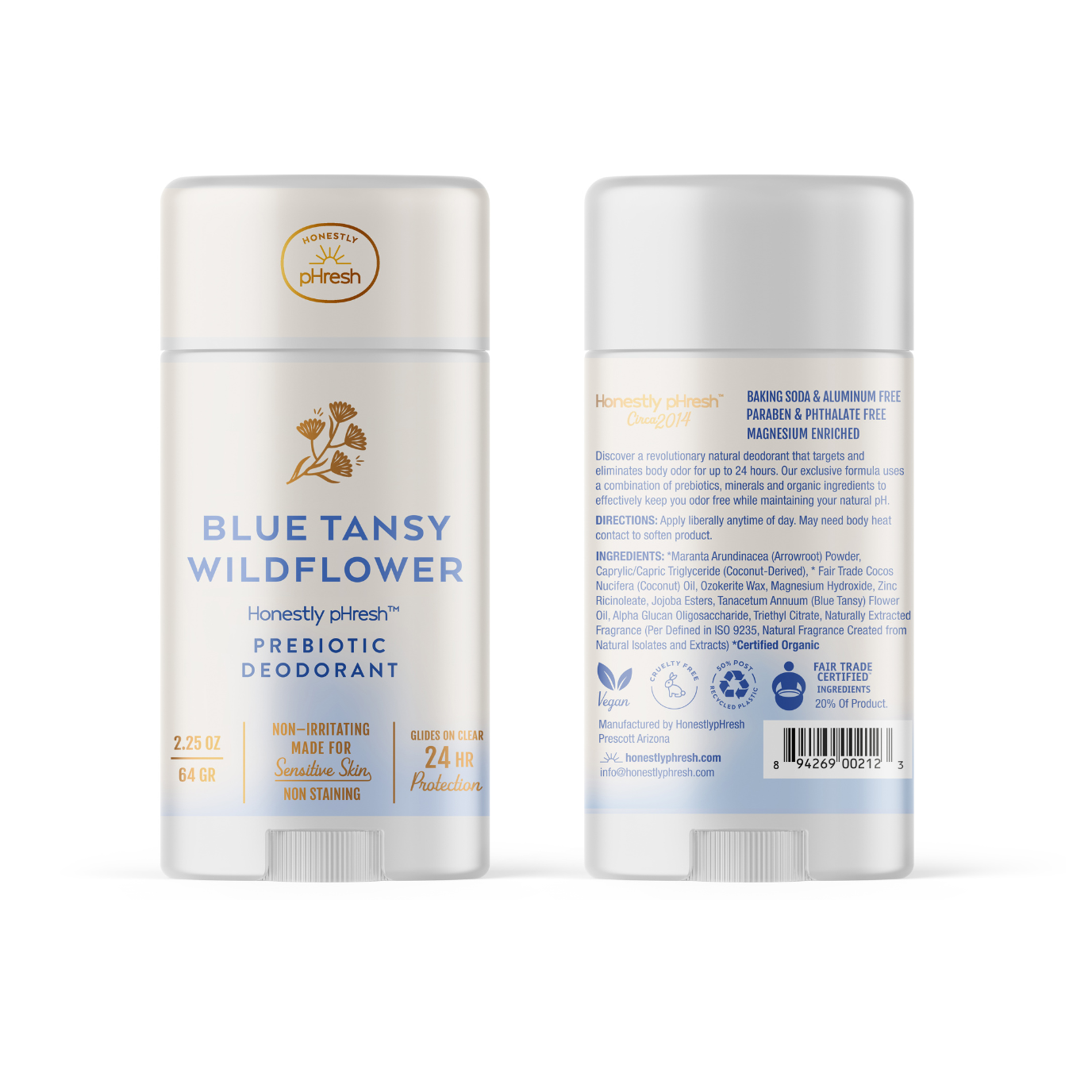Blue Tansy & Wildflower Deodorant by Honestly pHresh 2.25 oz