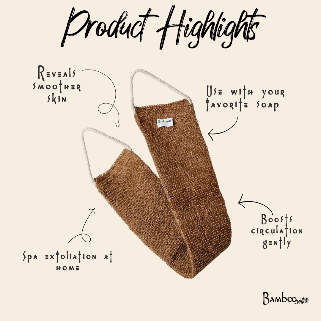 Sisal Linen Back Exfoliating Strap by Bamboo Switch