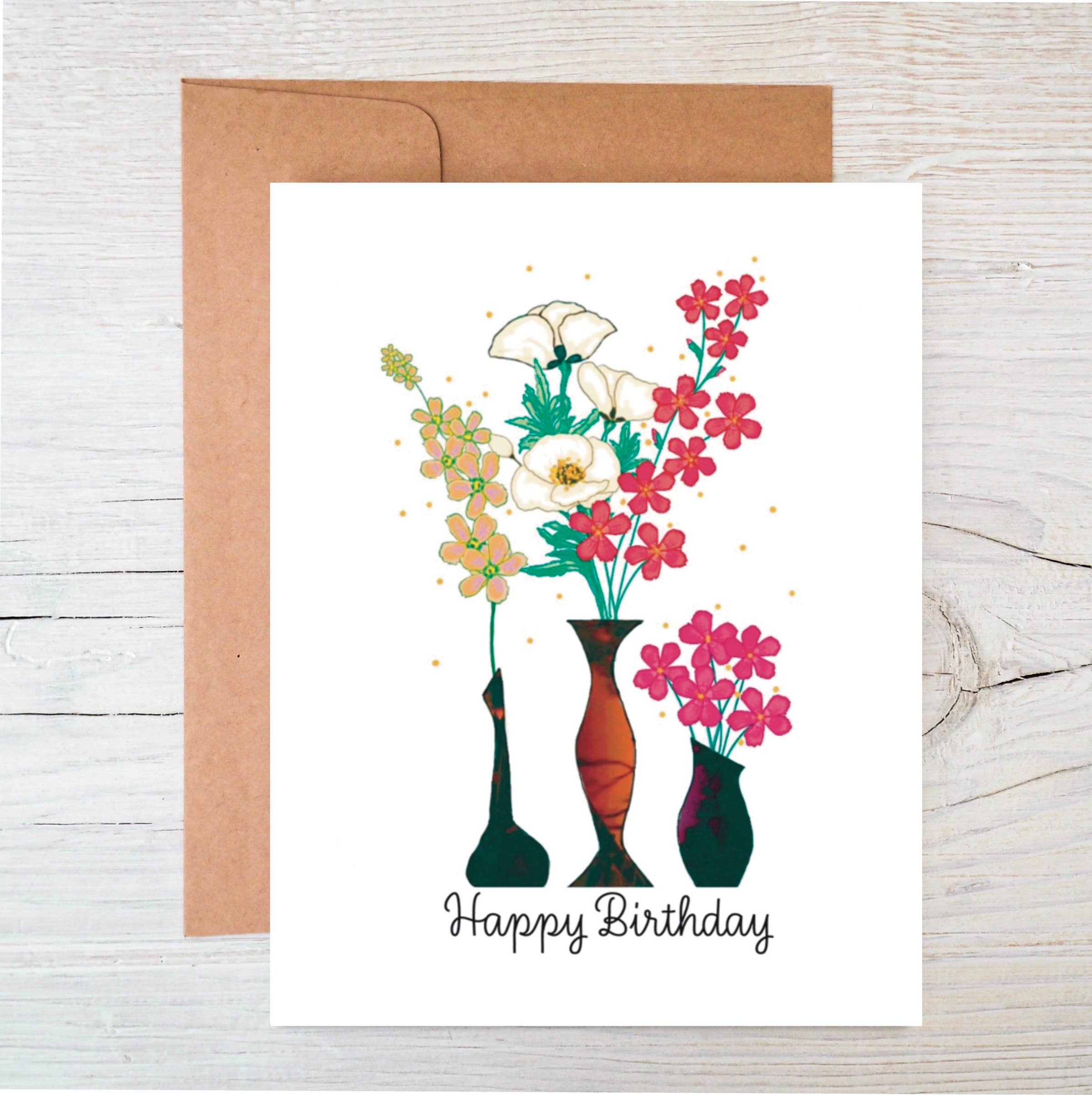 Plantable Birthday Card: Vases by The Raven’s Edge Studio 1 card