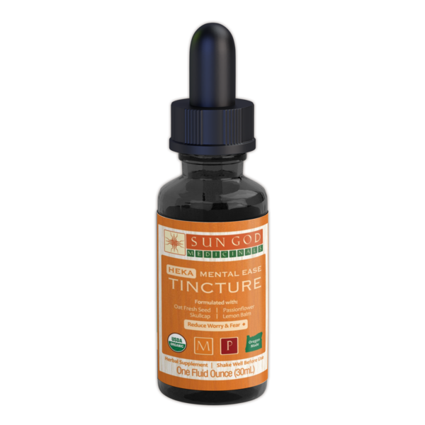 Organic Heka Mental Ease Tincture by Sun God Medicinals 1oz