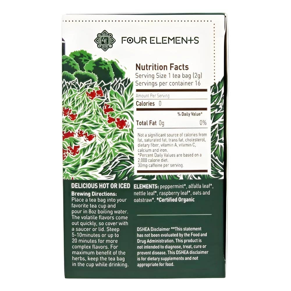 Peppermint Nettle Tea by Four Elements Herbals 16 Teabags
