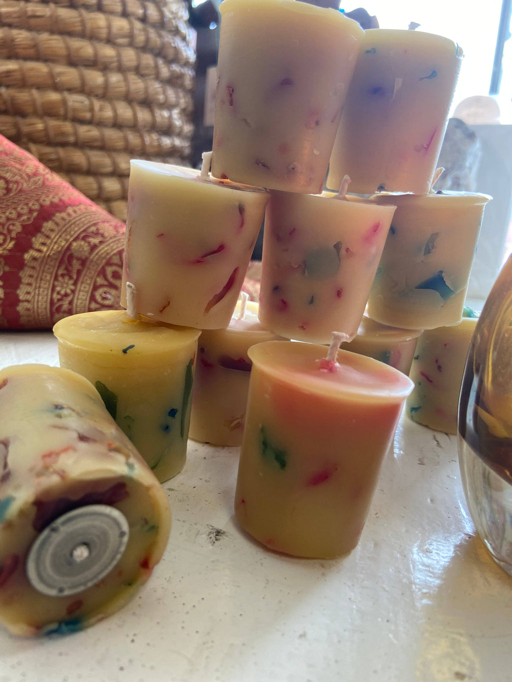 Rainbow Beeswax Votives! by Live Light Beeswax 1ct