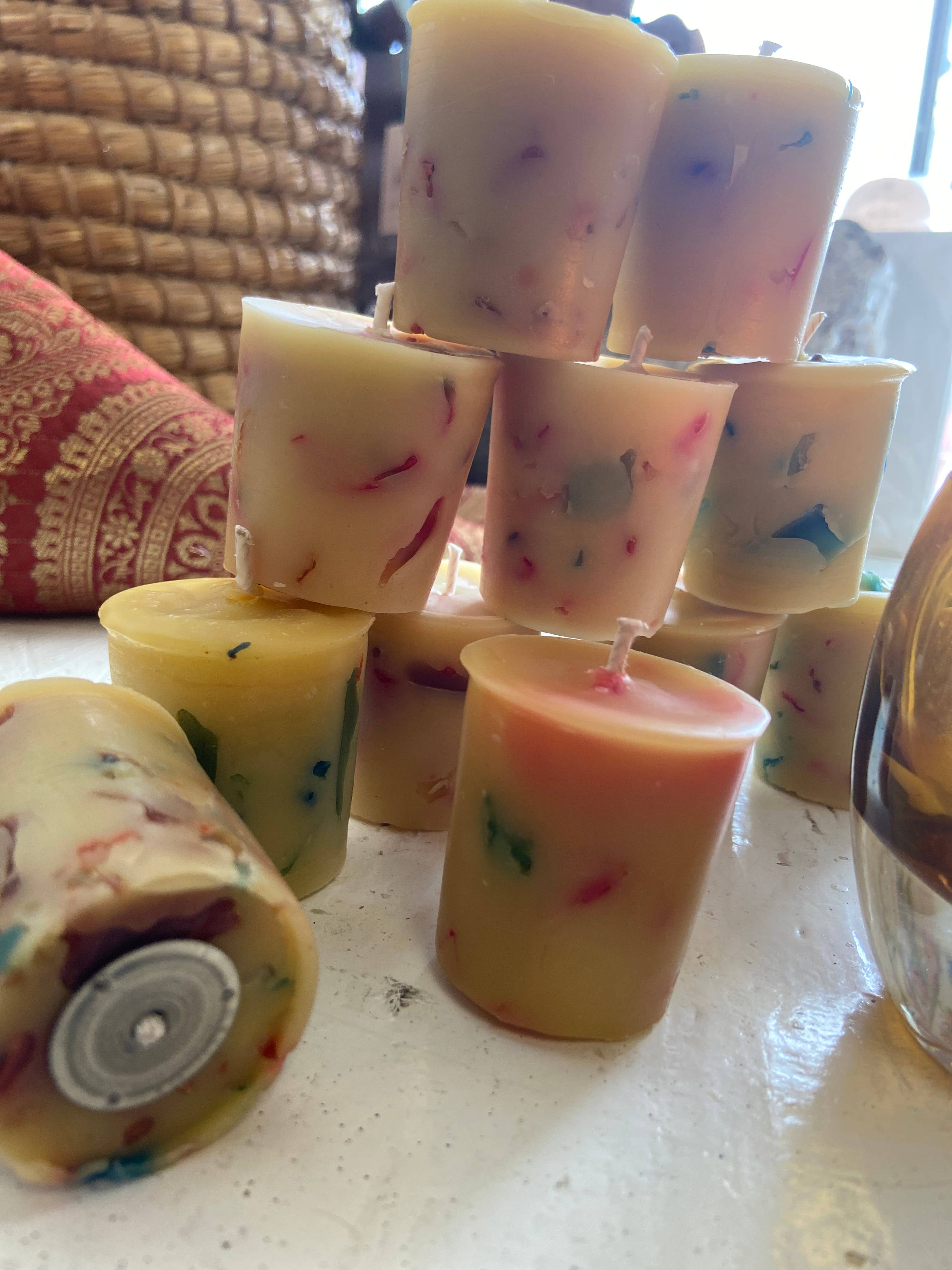 Rainbow Beeswax Votives! by Live Light Beeswax 1ct