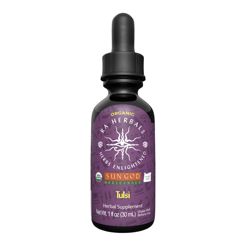 Organic Tulsi Tincture by Sun God Medicinals 1oz