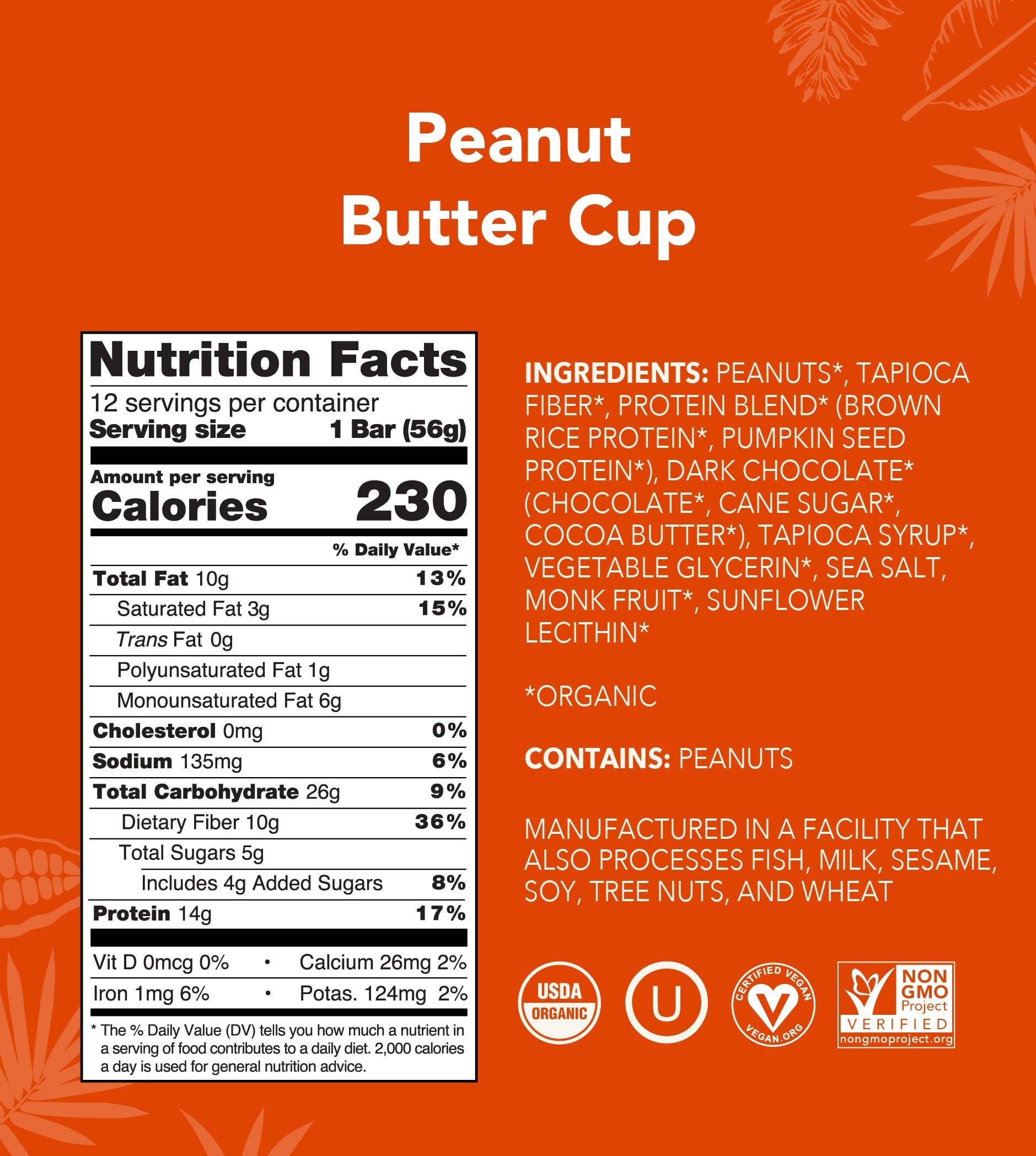Peanut Butter Cup Protein Bar by Alohoa 1.98oz
