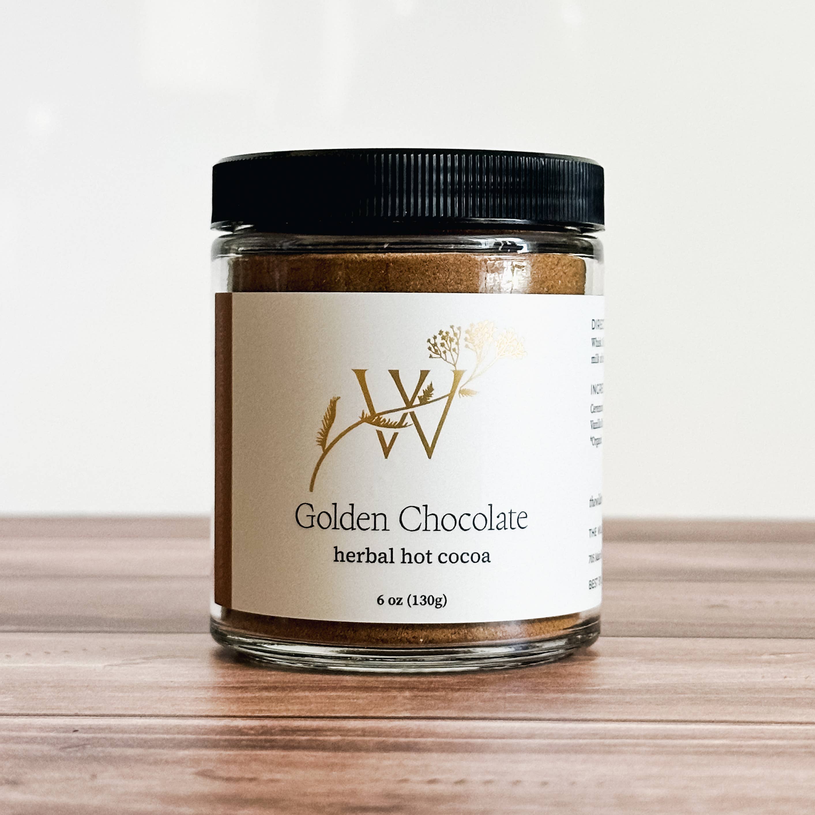 Golden Chocolate Herbal Hot Cocoa by Wilderness Maven Apothecary 6oz