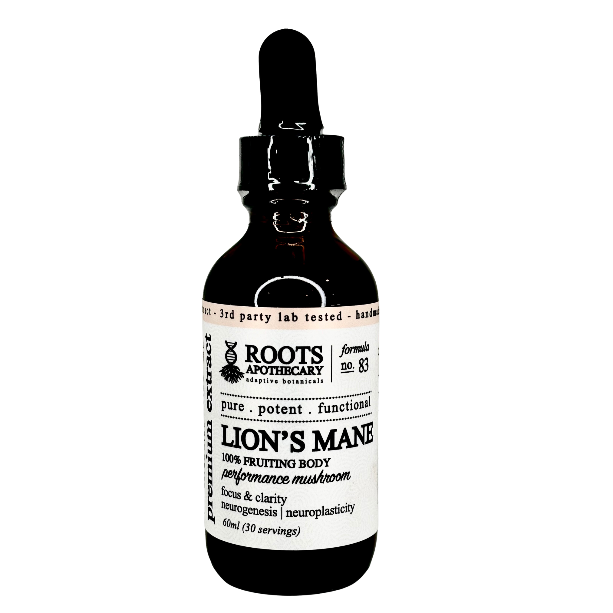 Lion's Mane Tincture (Fruiting Body) by Roots Apothecary 2fl oz