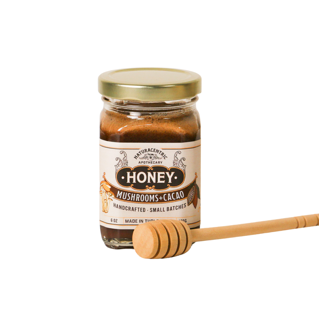 Medicinal Mushrooms & Cacao Infused Honey by Naturacentric 6 oz