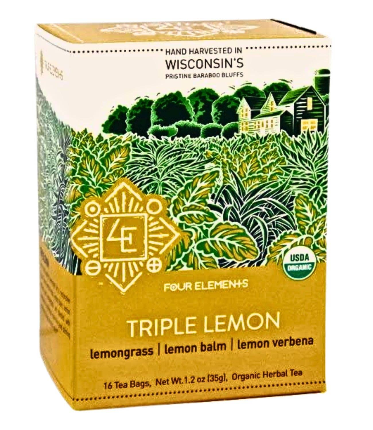 Triple Lemon Tea by Four Elements Herbals 16 Teabags
