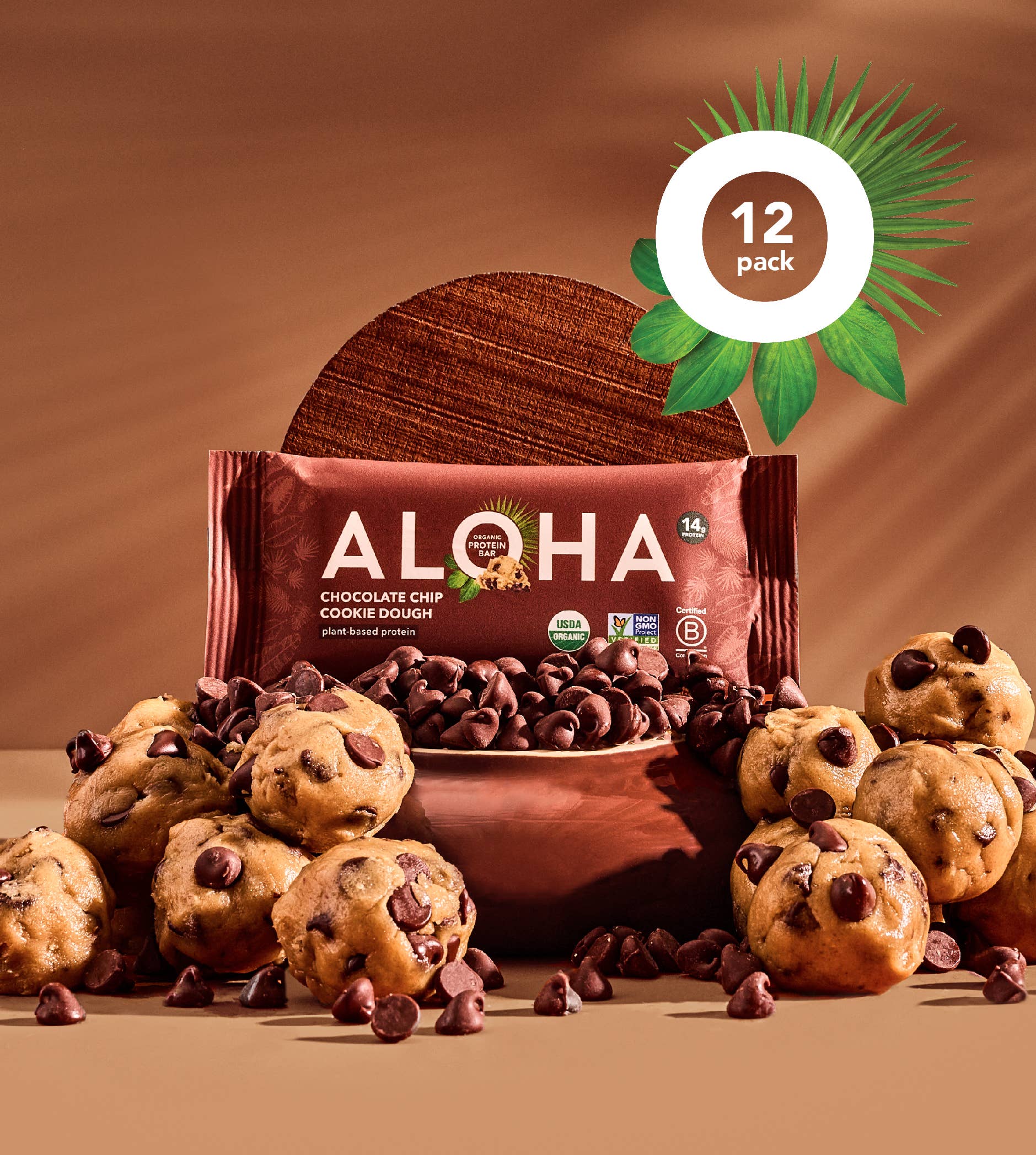 Chocolate Chip Cookie Dough Protein Bar by Aloha 1.98oz