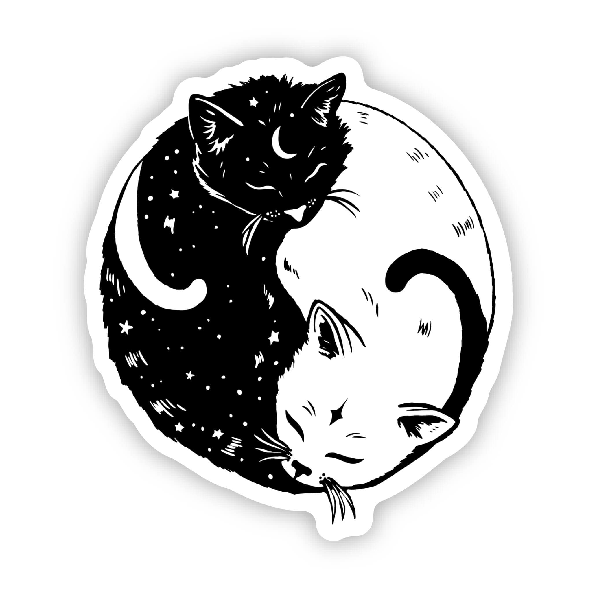 Yin and Yang cat sticker by Big Moods
